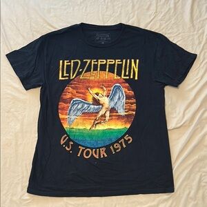 Led Zeppelin U.S. Tour 1975 Black T-Shirt